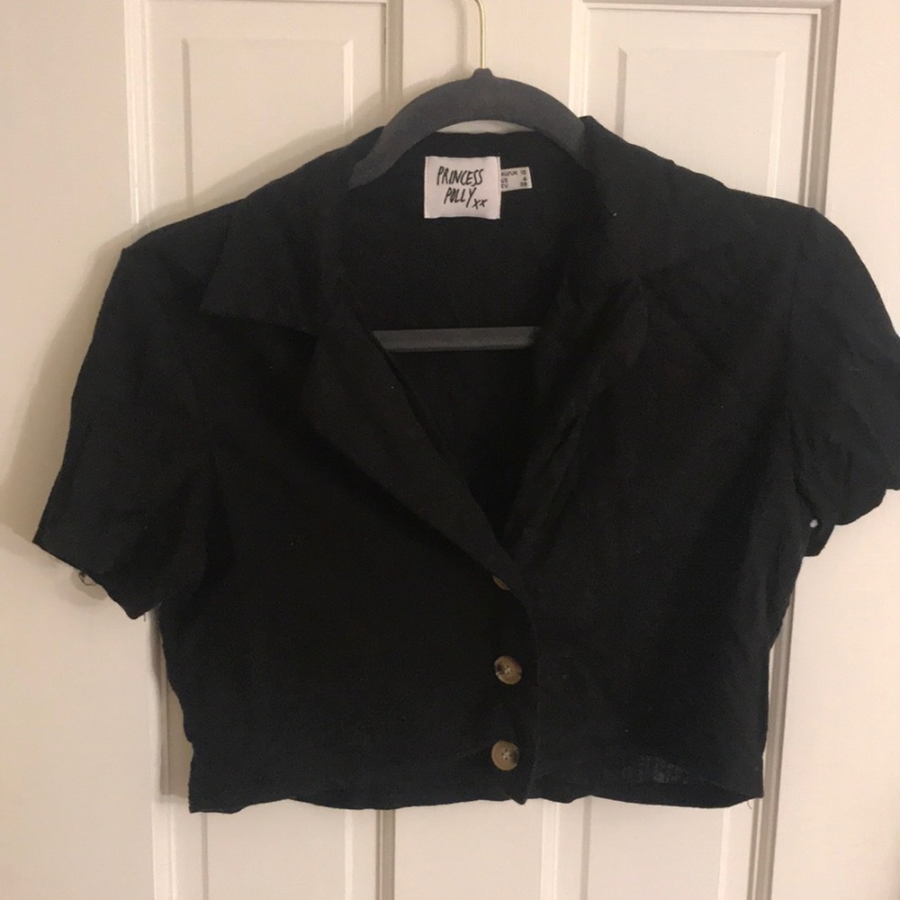 Princess Polly cropped collard shirt